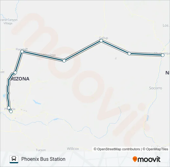 GREYHOUND US1210D Bus Line Map