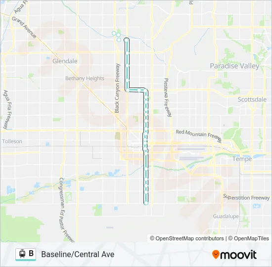 B Light Rail Line Map