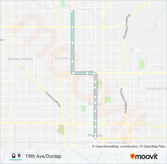 B Light Rail Line Map