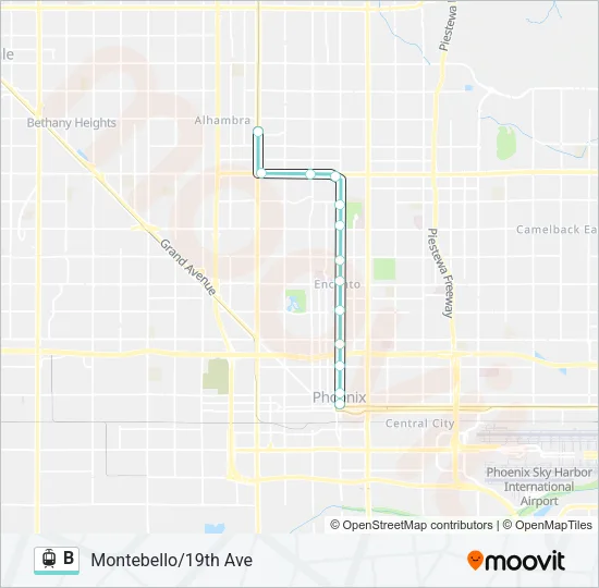 B Light Rail Line Map
