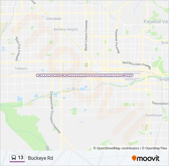 13 bus Line Map