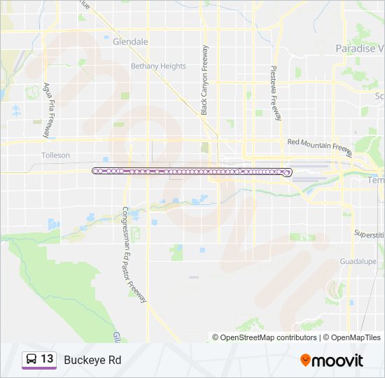 13 Bus Line Map