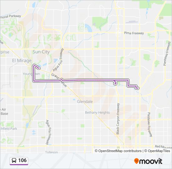 Mapa de 106 de autobús