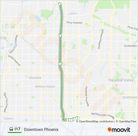 I17 bus Line Map