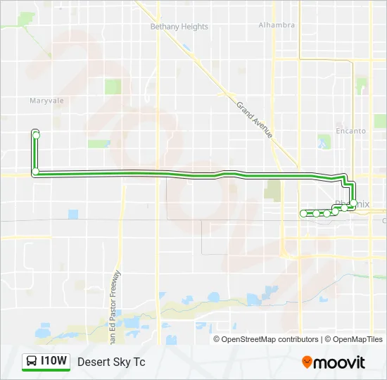 I10W Bus Line Map