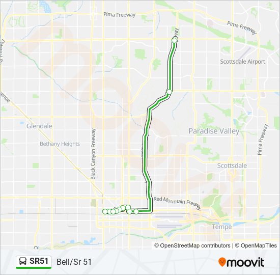 Mapa de SR51 de autobús