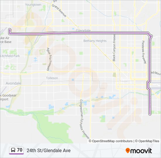 70 Bus Line Map