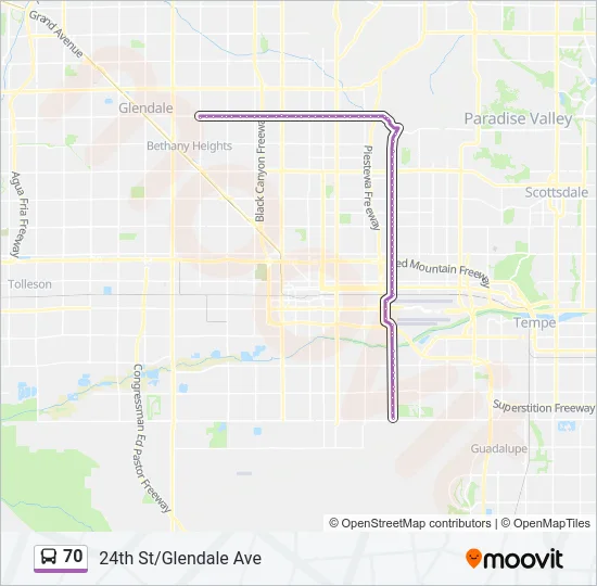 70 Bus Line Map