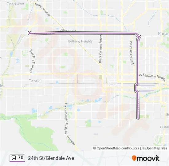 70 Bus Line Map