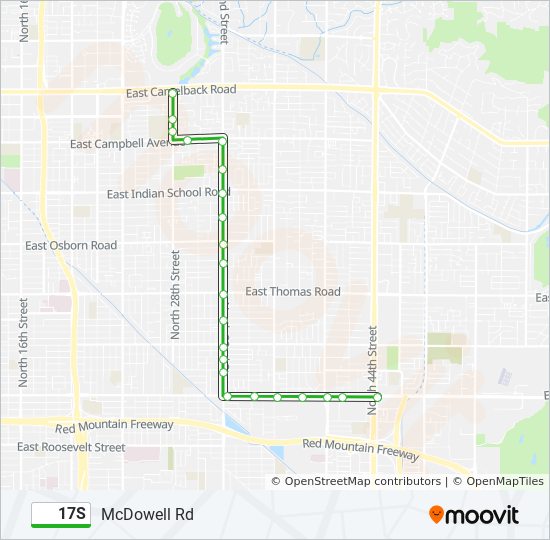 17S bus Line Map