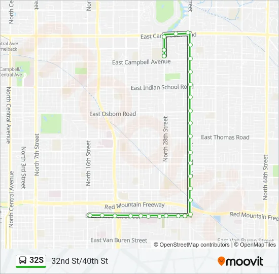 32S Bus Line Map
