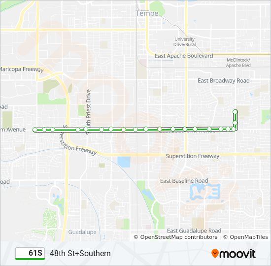 61S bus Line Map