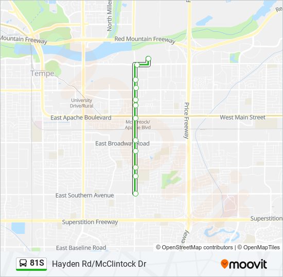 Mapa de 81S de autobús