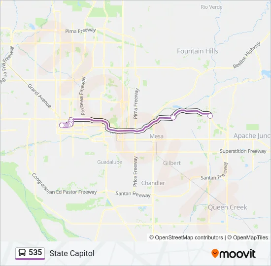 535 Bus Line Map