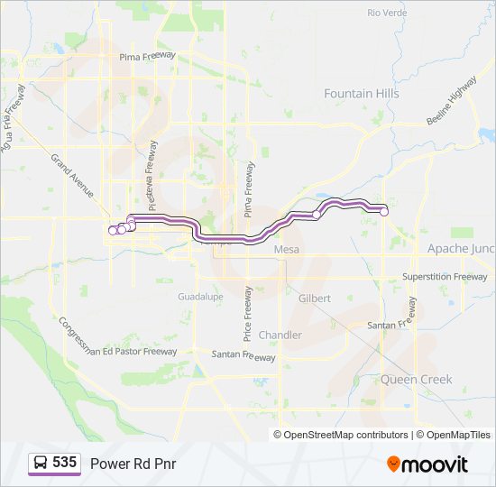 Mapa de 535 de autobús