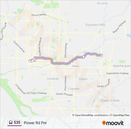535 Bus Line Map
