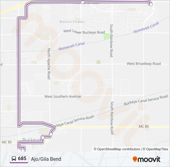 685 Bus Line Map