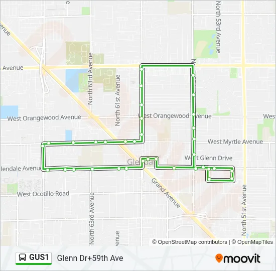 GUS1 Bus Line Map