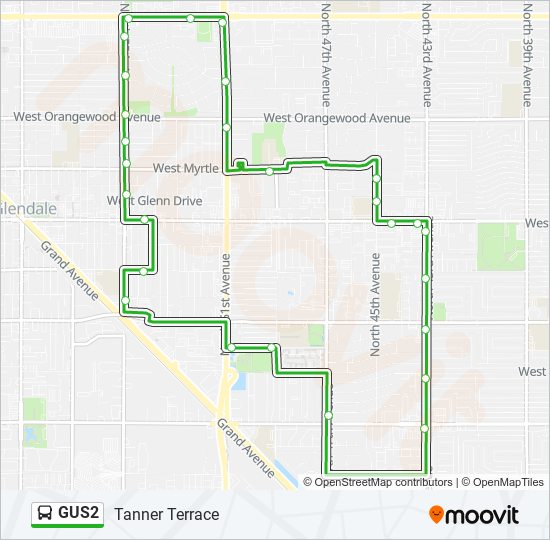 GUS2 Bus Line Map