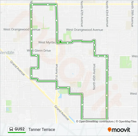 GUS2 Bus Line Map