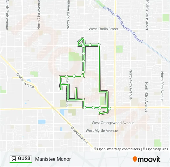 GUS3 Bus Line Map