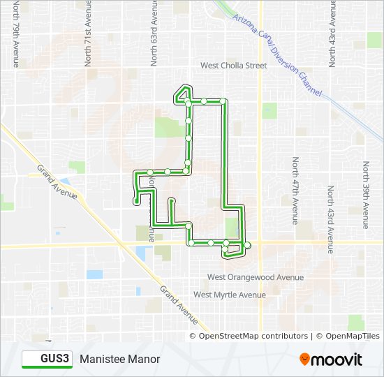 GUS3 bus Line Map