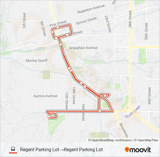PARK TO PARK SHUTTLE Bus Line Map