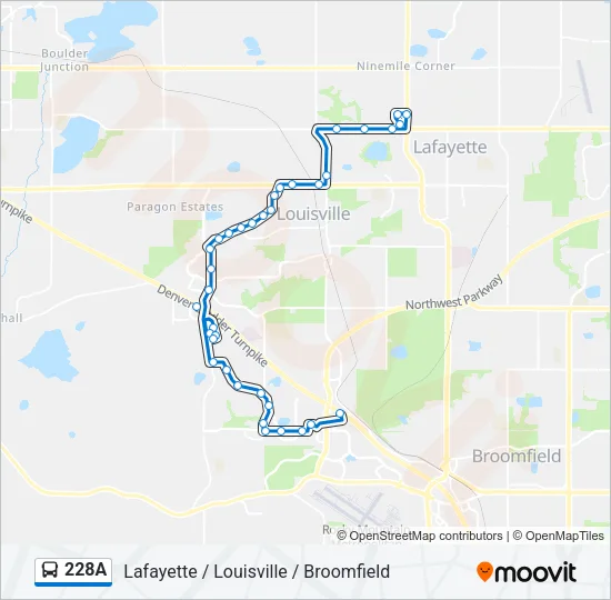 228A Bus Line Map