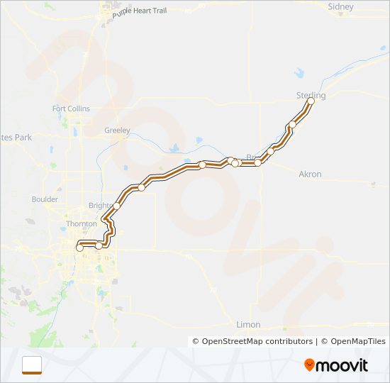 CDOT OUTRIDER bus Line Map