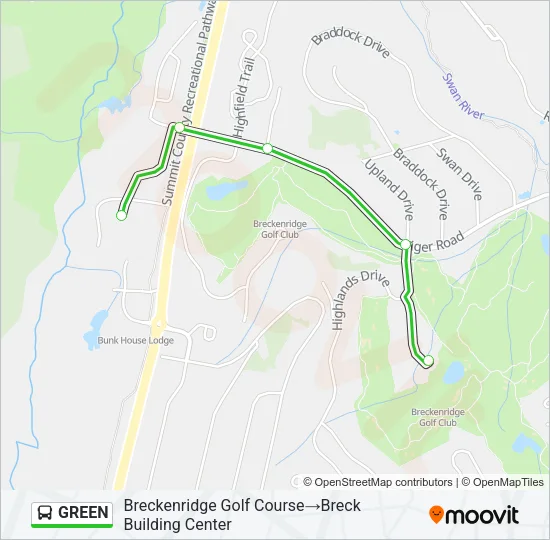 GREEN Bus Line Map