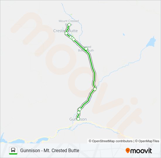 GUNNISON - MT. CRESTED BUTTE bus Line Map