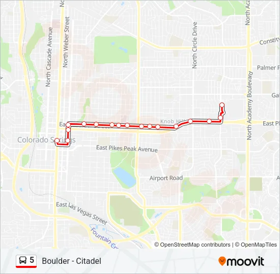 5 Bus Line Map