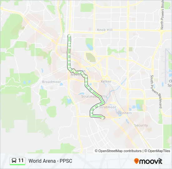 Mapa de 11 de autobús