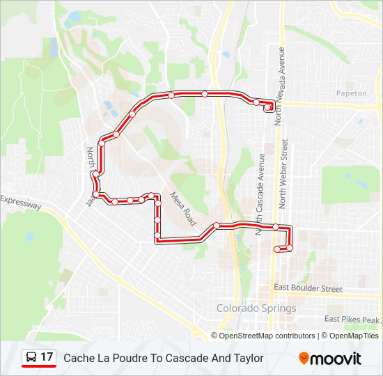 17 bus Line Map