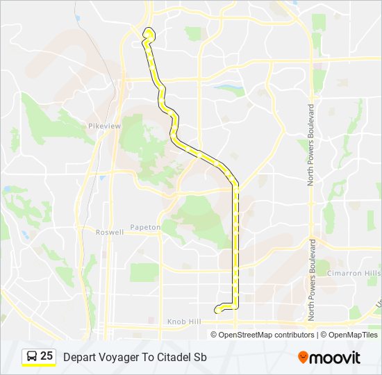 Ruta 25 horarios, paradas y mapas Depart Voyager To Citadel Sb
