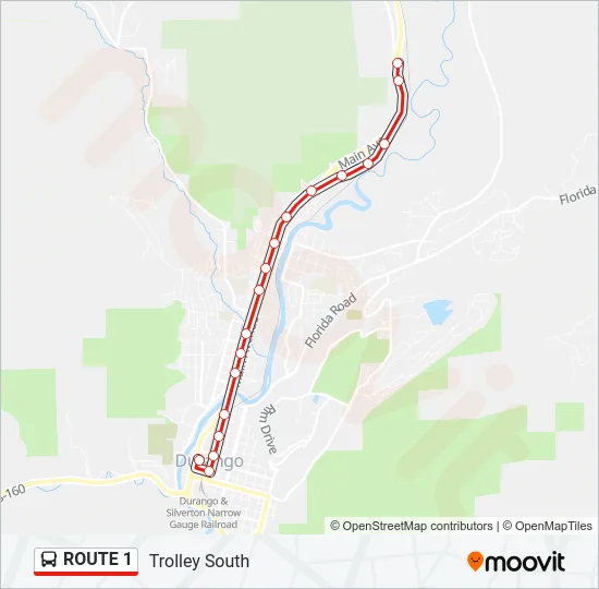 ROUTE 1 Bus Line Map