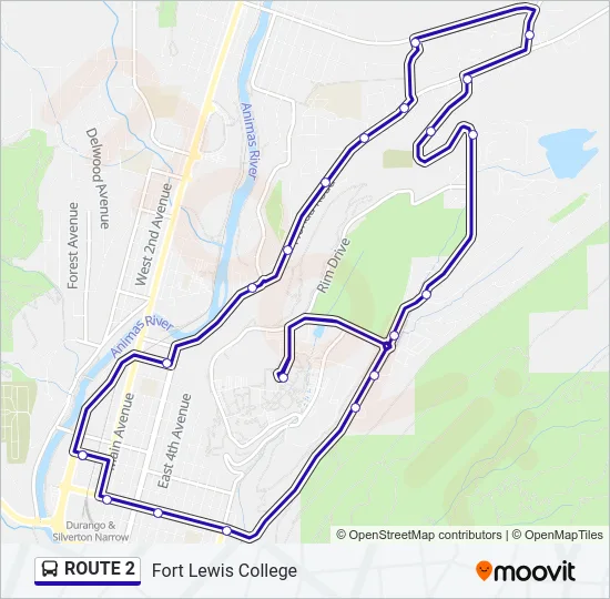 ROUTE 2 Bus Line Map