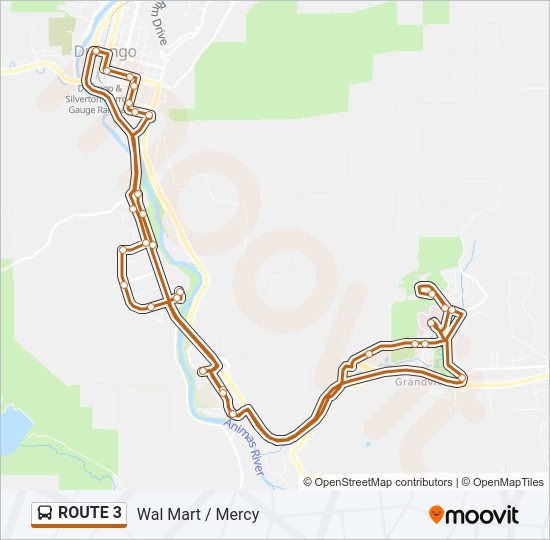 ROUTE 3 Bus Line Map
