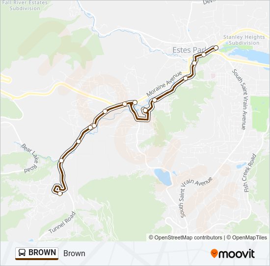 BROWN Bus Line Map