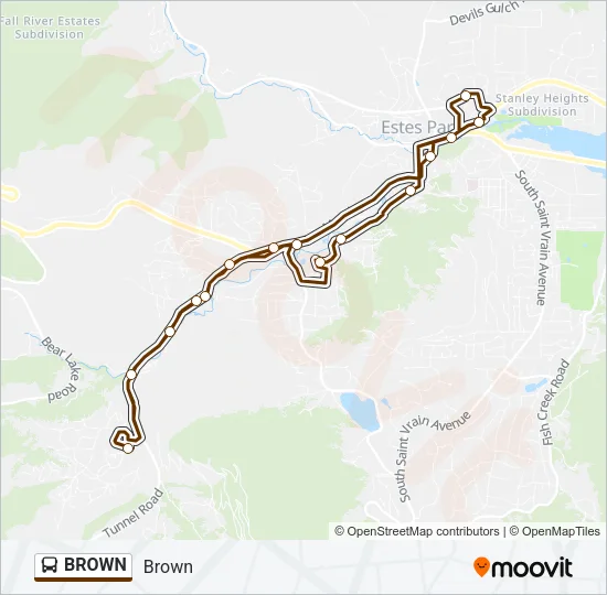 BROWN Bus Line Map