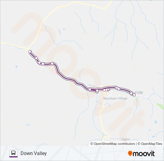 DOWN VALLEY bus Line Map