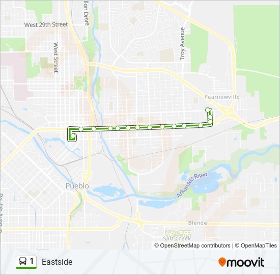 1 Bus Line Map