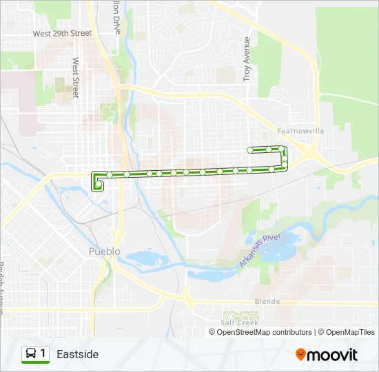 1 Bus Line Map