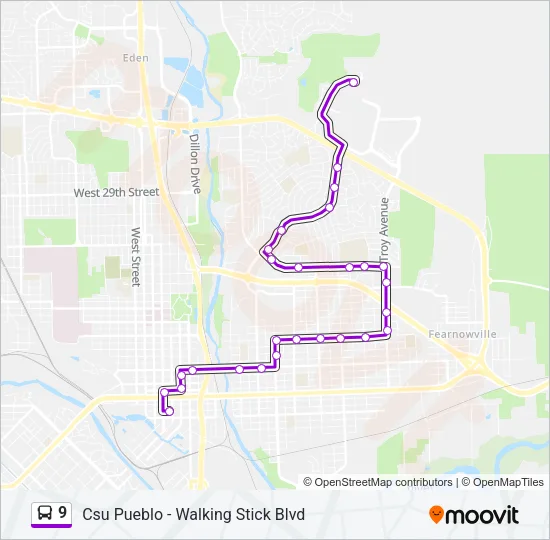 9 Bus Line Map