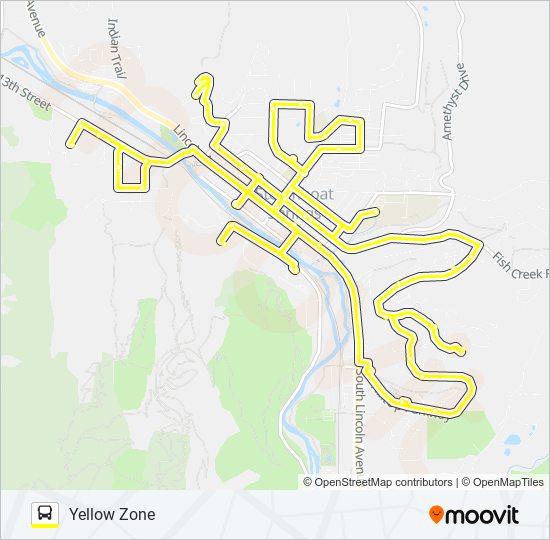YELLOW ZONE bus Line Map