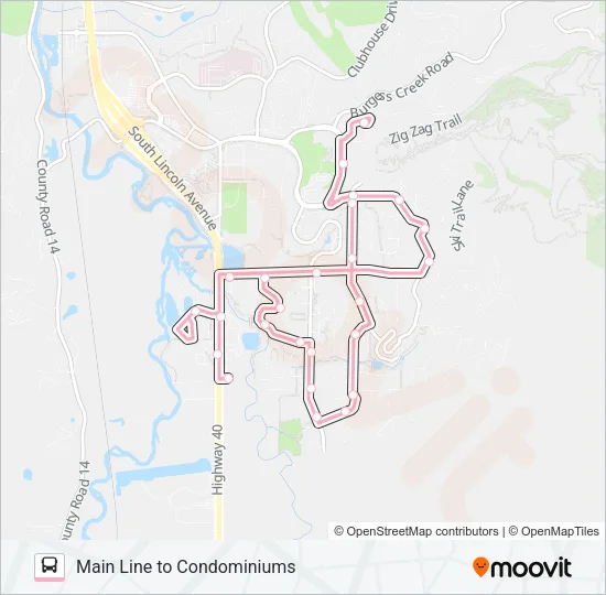 MAIN LINE TO CONDOMINIUMS Bus Line Map