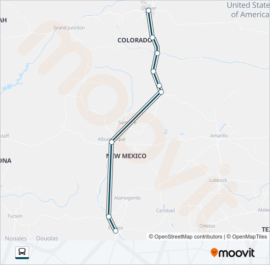 GREYHOUND US1140 Bus Line Map