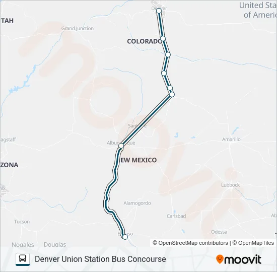 GREYHOUND US1140 Bus Line Map