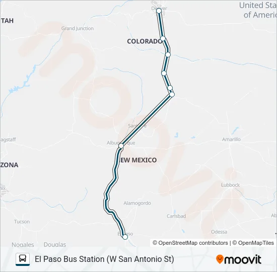 GREYHOUND US1140 Bus Line Map