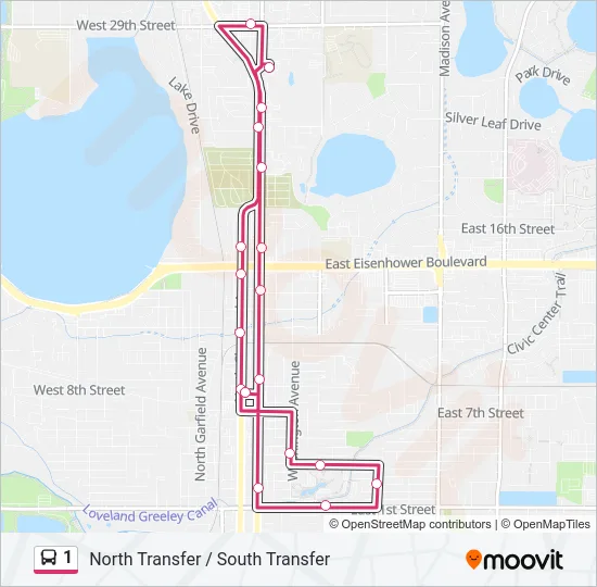 1 Bus Line Map